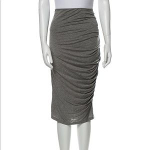 Alice+Olivia Knee-Length Ruched Sides Midi Skirt • Sz 6/Med